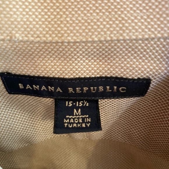 Banana Republic Men’s Tan Dress Shirt, French Cuffs, M, 15-15.5 - Picture 5 of 5